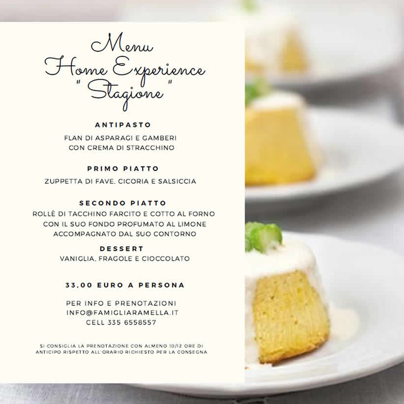 Menu Home Experience Stagione