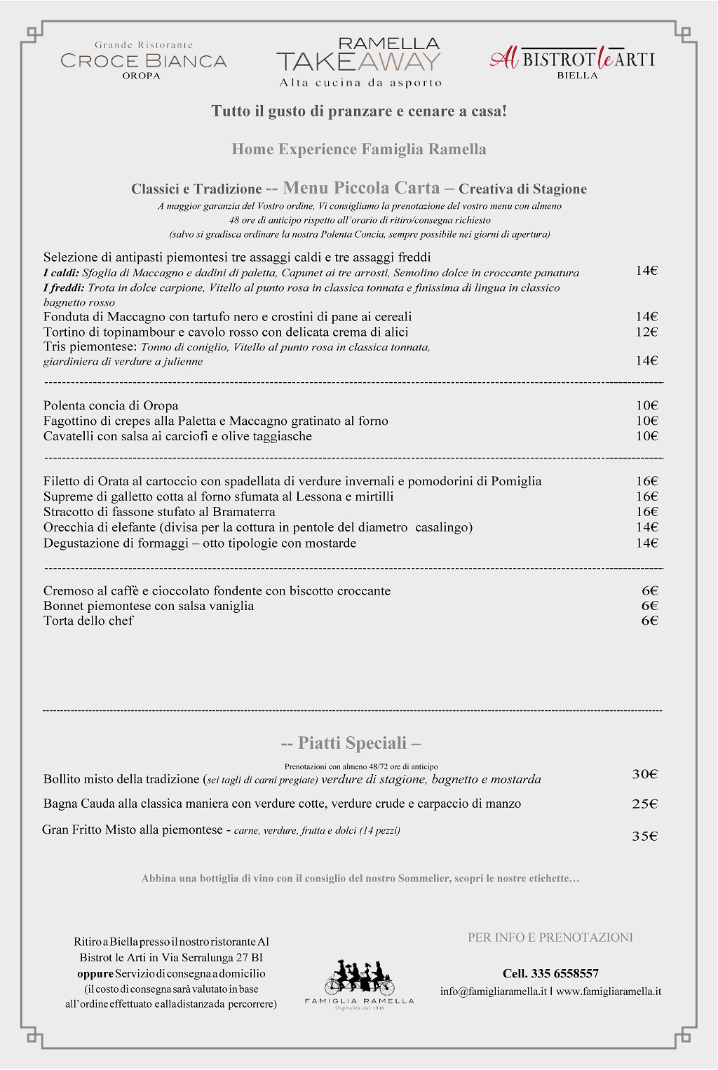 Menu Piccola Carta